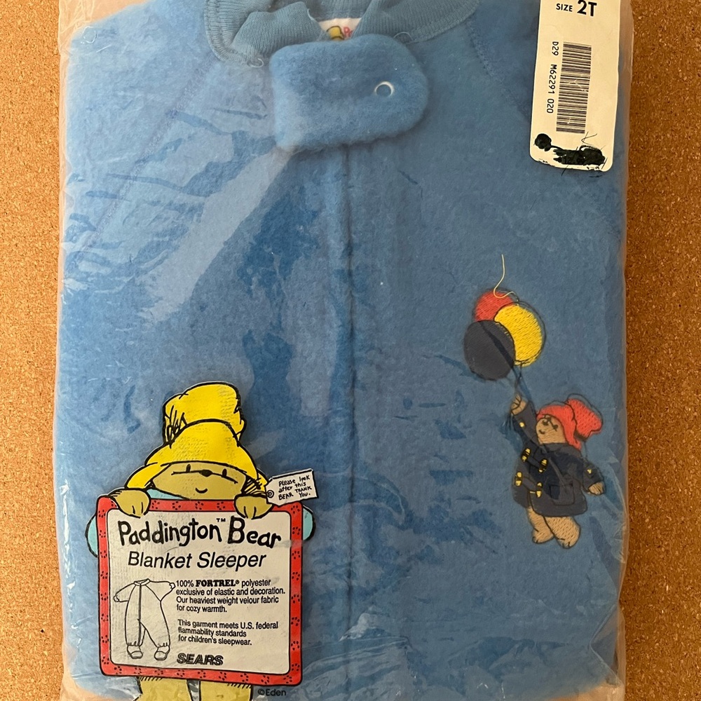 Sears Blue Paddington Bear Blanket Sleeper